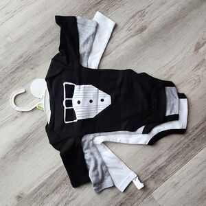 Baby Kiss Baby Boy's 3 Pack Long Sleeve Bodysuits